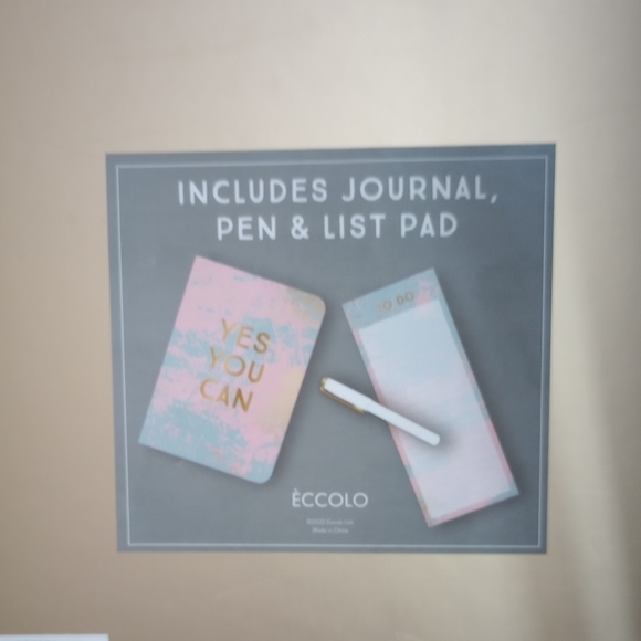 Stationery Set. ECCOLO 3 Piece Glam Metallic Gold w/Pink and Blue. NWT - Picture 6 of 7